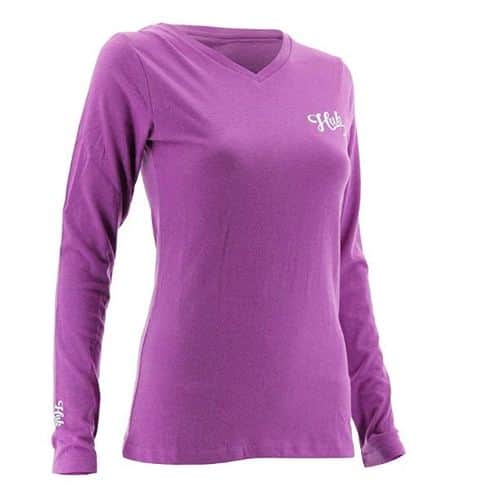 Huk Women's Logo Long Sleeve Dahlia Huk Women's Logo Long Sleeve Dahlia