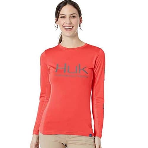 Huk Icon Long Sleeve–Women's Coral Huk Icon Long Sleeve–Women's Coral
