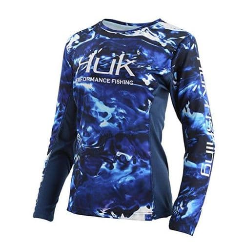 Huk Women's Blue Camo Icon Long Sleeve Huk Women's Blue Camo Icon Long Sleeve