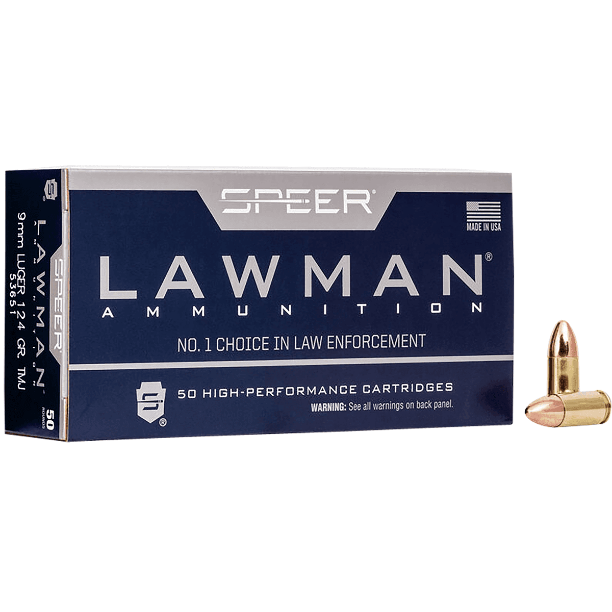 Speer Lawman TMJ 9mm 124Gr 50 Rounds Handgun Ammo Speer Lawman TMJ 9mm 124Gr 50 Rounds Handgun Ammo