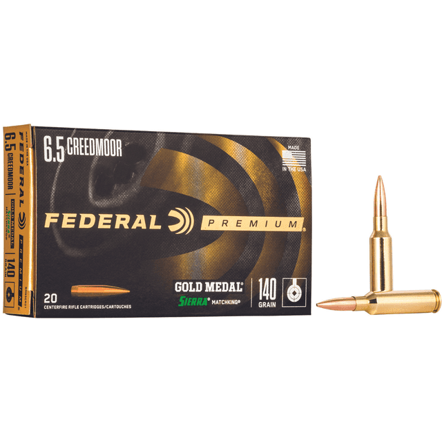 Federal Gold Medal Premium 6.5 Creedmoor 140 grain, 20 Per Box - GM65CRD1 Federal Gold Medal Premium 6.5 Creedmoor 140 grain, 20 Per Box - GM65CRD1