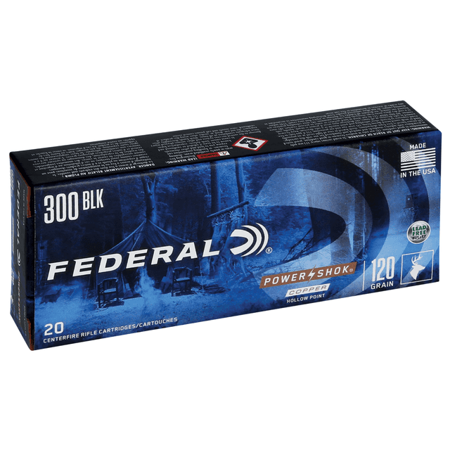 Federal Power-Shok 300 Blackout 120gr Copper Hollow Point 20 Per Box Federal Power-Shok 300 Blackout 120gr Copper Hollow Point 20 Per Box