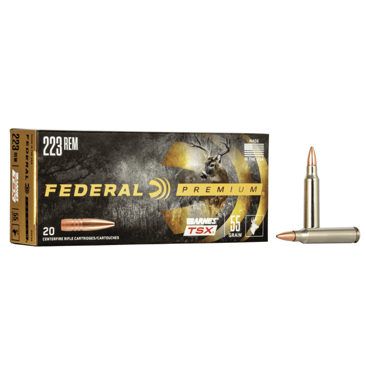 Federal Premium 223 Rem 55 gr Barnes TSX Hunting Ammo Federal Premium 223 Rem 55 gr Barnes TSX Hunting Ammo