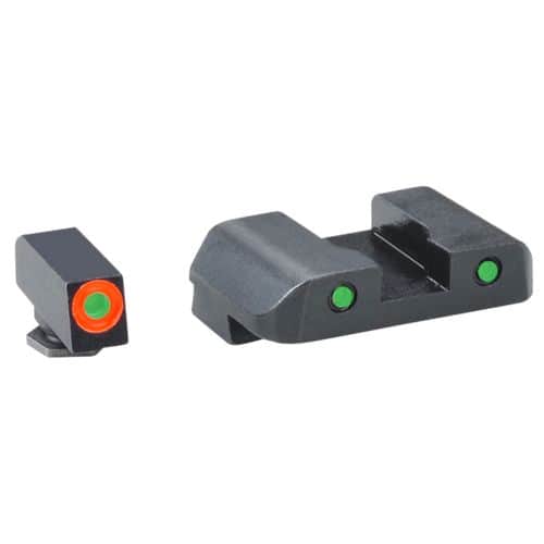 AmeriGlo GL448 Spartan Operator Fits Glock 20/21 Tritium Green w/Orange Outline Front Tritium Green w/Black Outline Rear AmeriGlo GL448 Spartan Operator Fits Glock 20/21 Tritium Green w/Orange Outline Front Tritium Green w/Black Outline Rear