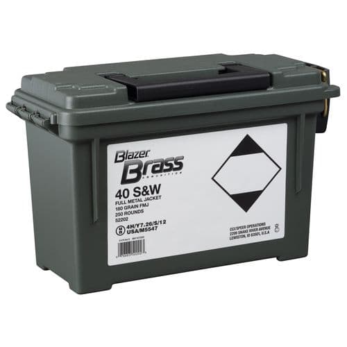 CCI 52202 Blazer 40 S&W 180 GR Full Metal Jacket Flat Nose 250 Bx/ 1 Cs Plano Ammo Box CCI 52202 Blazer 40 S&W 180 GR Full Metal Jacket Flat Nose 250 Bx/ 1 Cs Plano Ammo Box