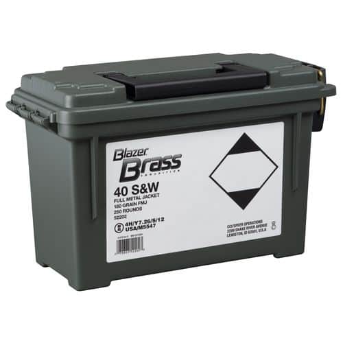 CCI 52202 Blazer 40 S&W 180 GR Full Metal Jacket Flat Nose 250 Bx/ 1 Cs Plano Ammo Box CCI 52202 Blazer 40 S&W 180 GR Full Metal Jacket Flat Nose 250 Bx/ 1 Cs Plano Ammo Box