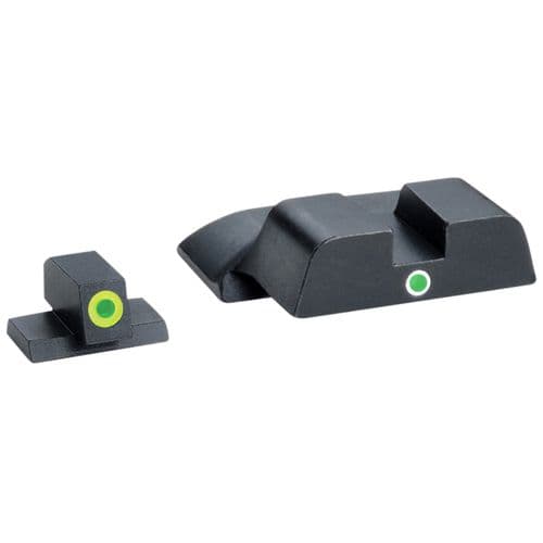 AmeriGlo SW301 i-Dot Sight Set for Smith & Wesson M&P Green Tritium LumiGreen Outline Front Sight-Green Tritium Rear Sight AmeriGlo SW301 i-Dot Sight Set for Smith & Wesson M&P Green Tritium LumiGreen Outline Front Sight-Green Tritium Rear Sight