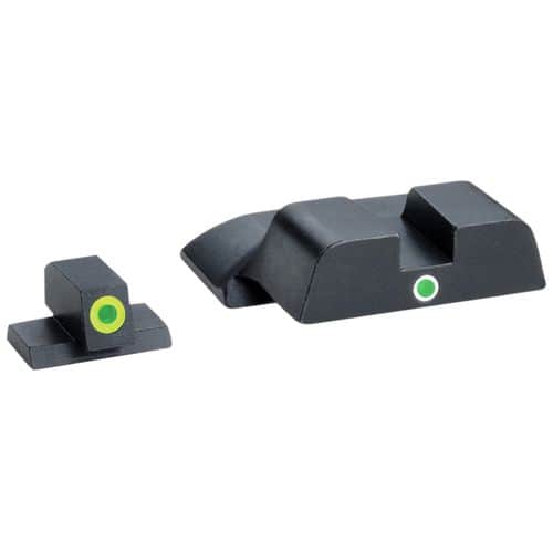 AmeriGlo SW301 i-Dot Sight Set for Smith & Wesson M&P Green Tritium LumiGreen Outline Front Sight-Green Tritium Rear Sight AmeriGlo SW301 i-Dot Sight Set for Smith & Wesson M&P Green Tritium LumiGreen Outline Front Sight-Green Tritium Rear Sight