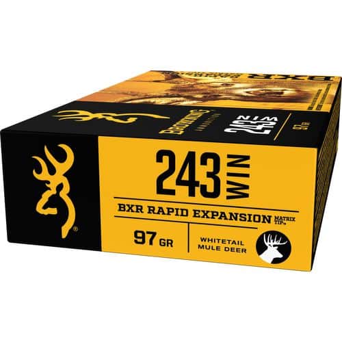Browning Ammo B192102431 BXR
243 Winchester 97 GR Matrix Tip 20 Bx/ 10 Cs Browning Ammo B192102431 BXR
243 Winchester 97 GR Matrix Tip 20 Bx/ 10 Cs