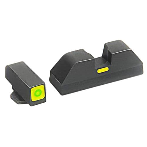 AmeriGlo GL605 CAP Night Sight Fits Glock 42/43 Tritium Green w/LumiGreen Outline Front Black w/Paint LumiGreen Rear AmeriGlo GL605 CAP Night Sight Fits Glock 42/43 Tritium Green w/LumiGreen Outline Front Black w/Paint LumiGreen Rear