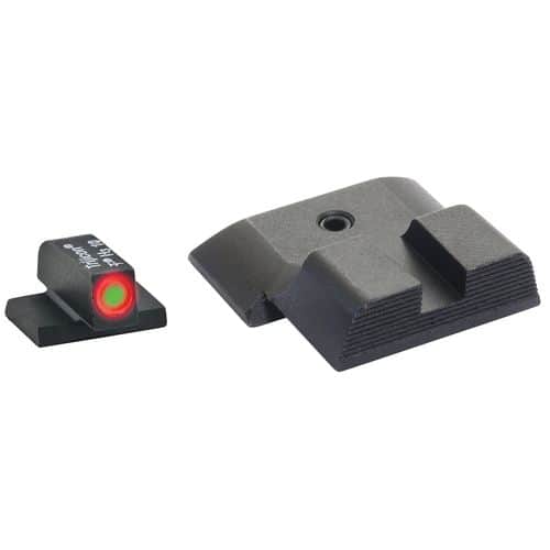 AmeriGlo SW433B Hackathorn S&W M&P Full/Compact Tritium Green w/Orange Outline Front Black Rear AmeriGlo SW433B Hackathorn S&W M&P Full/Compact Tritium Green w/Orange Outline Front Black Rear