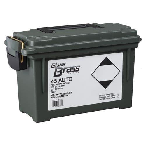 CCI 52302 Blazer 45 ACP 230 GR Full Metal Jacket Round Nose Plano Box 200 Bx/ 1 Cs CCI 52302 Blazer 45 ACP 230 GR Full Metal Jacket Round Nose Plano Box 200 Bx/ 1 Cs