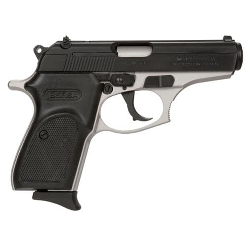 Bersa Thunder 380 Duotone Semi Auto Pistol .380 ACP 3.5" Barrel 8 Rounds Synthetic Grips Satin Nickel/Matte Black Finish Bersa Thunder 380 Duotone Semi Auto Pistol .380 ACP 3.5" Barrel 8 Rounds Synthetic Grips Satin Nickel/Matte Black Finish