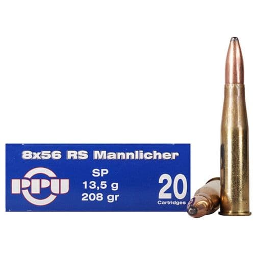 PRVI 8x56mmR Hungarian (RS Mannlicher) 208 gr soft point 20 round box PRVI 8x56mmR Hungarian (RS Mannlicher) 208 gr soft point 20 round box