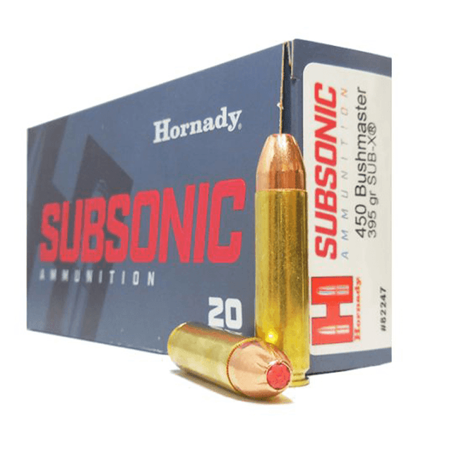 Hornady Subsonic .450 Bushmaster Ammunition 20 Rounds 395 Grain SUB-X Hornady Subsonic .450 Bushmaster Ammunition 20 Rounds 395 Grain SUB-X