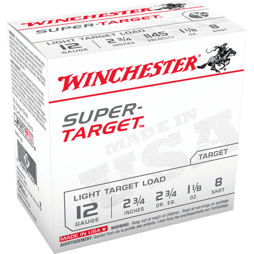 Winchester Ammo Super-Target Light Target 12 Gauge 2.75" 1 1/8 oz 8 Shot 25 Per Box Winchester Ammo Super-Target Light Target 12 Gauge 2.75" 1 1/8 oz 8 Shot 25 Per Box