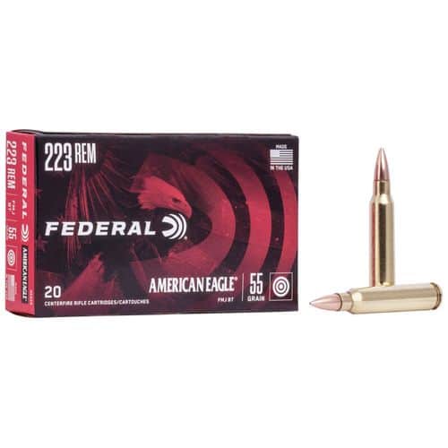 Federal AE223 American Eagle Rifle 223 Rem 55 gr Full Metal Jacket Boat Tail 20 Per Box Federal AE223 American Eagle Rifle 223 Rem 55 gr Full Metal Jacket Boat Tail 20 Per Box