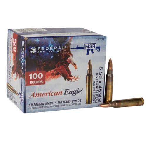 Federal American Eagle 5.56x45mm FMJ 100rd Box Federal American Eagle 5.56x45mm FMJ 100rd Box