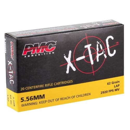 PMC 556K X-Tac 5.56x45mm NATO 62 gr Light Armor Piercing 20 Per Box PMC 556K X-Tac 5.56x45mm NATO 62 gr Light Armor Piercing 20 Per Box
