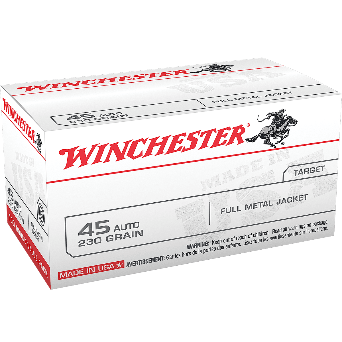 Winchester Ammo USA Value Pack 45 ACP 230 gr Full Metal Jacket (FMJ) - USA45AVP Winchester Ammo USA Value Pack 45 ACP 230 gr Full Metal Jacket (FMJ) - USA45AVP