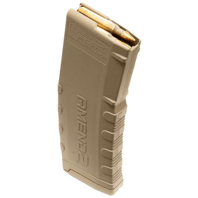 Amend2 Mod-2 AR-15 30 Round Magazine .223 Remington/5.56 NATO Anti-tilt Super Follower Stainless Steel Spring Polymer Flat Dark Earth Amend2 Mod-2 AR-15 30 Round Magazine .223 Remington/5.56 NATO Anti-tilt Super Follower Stainless Steel Spring Polymer Flat Dark Earth