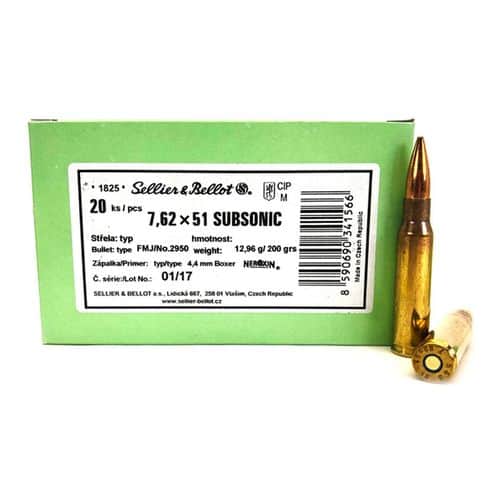 Sellier and Bellot .308 Win Sub - 200gr - FMJ Sellier and Bellot .308 Win Sub - 200gr - FMJ