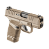 Springfield Hellcat 9mm Pistol with extended magazine left side barrel view Springfield Hellcat 9mm Pistol with extended magazine left side barrel view