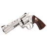 Colt Python 4.25" Stainless Steel .357 Magnum Revolver angled view Colt Python 4.25" Stainless Steel .357 Magnum Revolver angled view