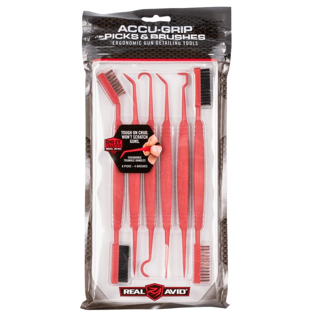 Real Avid Accu-Grip Picks & Brushes Rifle/Shotgun Firearm Plastic 8-8.25" Long Resin Bristles 6 Per Pkg Real Avid Accu-Grip Picks & Brushes Rifle/Shotgun Firearm Plastic 8-8.25" Long Resin Bristles 6 Per Pkg