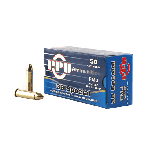 PPU PPH38SF Handgun 38 Special 130 gr Full Metal Jacket 50 Per Box PPU PPH38SF Handgun 38 Special 130 gr Full Metal Jacket 50 Per Box