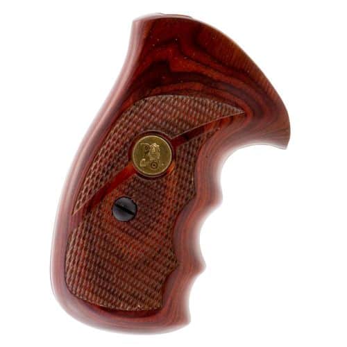 Pachmayr 63020 Renegade Laminate Revolver Grip Panels S&W K/L Frame Round Butt Checkered Wood Laminate Rosewood Pachmayr 63020 Renegade Laminate Revolver Grip Panels S&W K/L Frame Round Butt Checkered Wood Laminate Rosewood