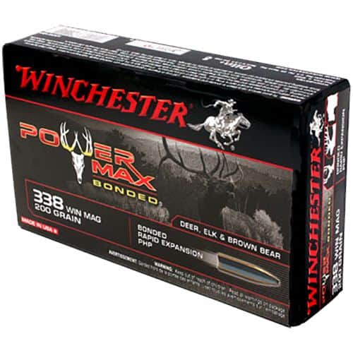 Winchester Ammo X3381BP Power Max Bonded 338 Win Mag 200 gr Protected Hollow Point 20 Bx/ 10 Cs Winchester Ammo X3381BP Power Max Bonded 338 Win Mag 200 gr Protected Hollow Point 20 Bx/ 10 Cs