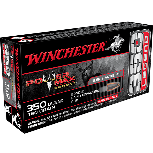 Winchester Power Max Bonded 350 Legend 160 gr Protected Hollow Point Hunting Ammo Winchester Power Max Bonded 350 Legend 160 gr Protected Hollow Point Hunting Ammo
