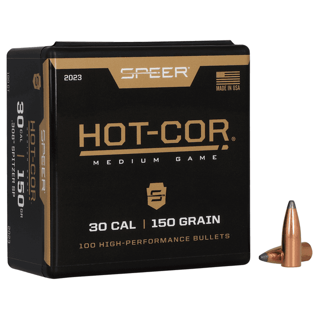 Speer 2023 Hot-Cor 30 Cal .308 150 gr Spitzer Soft Point 100 Per Box Speer 2023 Hot-Cor 30 Cal .308 150 gr Spitzer Soft Point 100 Per Box