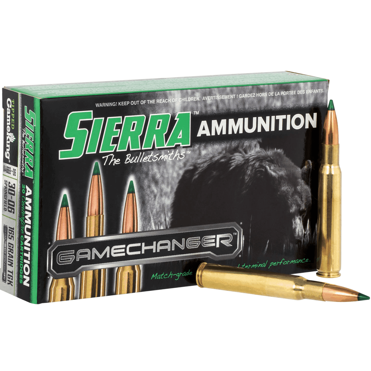 Sierra GameChanger 30-06 Springfield 165 gr Tipped GameKing Hunting Ammo Sierra GameChanger 30-06 Springfield 165 gr Tipped GameKing Hunting Ammo