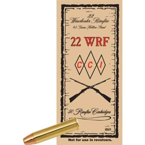 CCI .22 WRF .45 Grain Jacked Hollow Point - 50 Rounds CCI .22 WRF .45 Grain Jacked Hollow Point - 50 Rounds