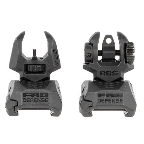 FAB Defense FX-FRBSKIT Front/Rear Flip Up Sights AR-15, M4, M16 Black FAB Defense FX-FRBSKIT Front/Rear Flip Up Sights AR-15, M4, M16 Black