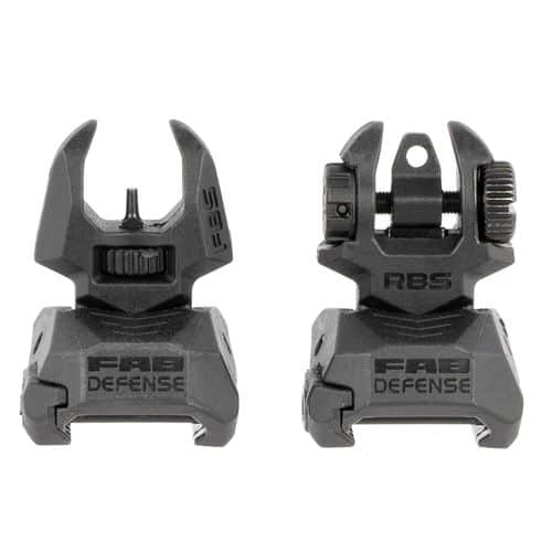 FAB Defense FX-FRBSKIT Front/Rear Flip Up Sights AR-15, M4, M16 Black FAB Defense FX-FRBSKIT Front/Rear Flip Up Sights AR-15, M4, M16 Black