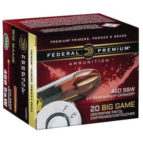 Federal P460XB1 Premium 460 S&W Mag 275 gr Barnes Expander BRX 20 Bx/ 10 Cs Federal P460XB1 Premium 460 S&W Mag 275 gr Barnes Expander BRX 20 Bx/ 10 Cs
