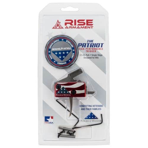 Rise Armament The Patriot High Performance AR-Platform Silver/Red/White/Blue Single-Stage Flat 3.50 lbs Right Rise Armament The Patriot High Performance AR-Platform Silver/Red/White/Blue Single-Stage Flat 3.50 lbs Right