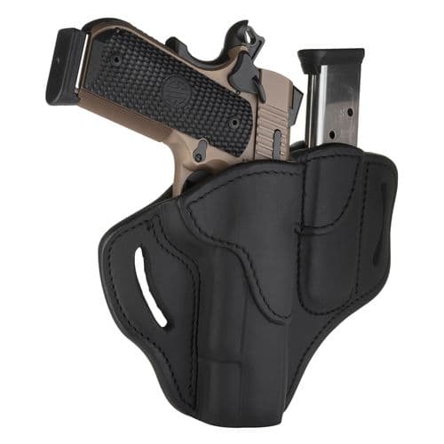 1791 Gunleather BH1M1SBLR BH1M1 Stealth Black Leather OWB Browning Hi-Power/Colt 1911/Sig Sauer 1911 Right Hand 1791 Gunleather BH1M1SBLR BH1M1 Stealth Black Leather OWB Browning Hi-Power/Colt 1911/Sig Sauer 1911 Right Hand