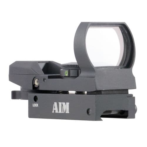 Aim Sports RT4WF1 Reflex Warfare Edition 1x 34mm 1 MOA Dual Illuminated Red/Green 4 Pattern CR2032 Lithium Black Aim Sports RT4WF1 Reflex Warfare Edition 1x 34mm 1 MOA Dual Illuminated Red/Green 4 Pattern CR2032 Lithium Black