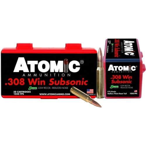 Atomic 00430 Rifle Subsonic 308 Win 175 gr SubSonic 50 Bx/ 10 Cs Atomic 00430 Rifle Subsonic 308 Win 175 gr SubSonic 50 Bx/ 10 Cs
