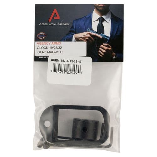 Agency Arms MW-G19G3-B Magwell Compatible with Glock 19 Gen3 6061-T6 Aluminum Black Hardcoat Anodized Agency Arms MW-G19G3-B Magwell Compatible with Glock 19 Gen3 6061-T6 Aluminum Black Hardcoat Anodized