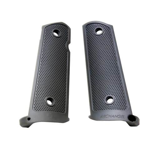 ProMag AA108 Archangel Grip Panels with Mag-Well Funnel 1911 Government Aluminum Black Anodized ProMag AA108 Archangel Grip Panels with Mag-Well Funnel 1911 Government Aluminum Black Anodized