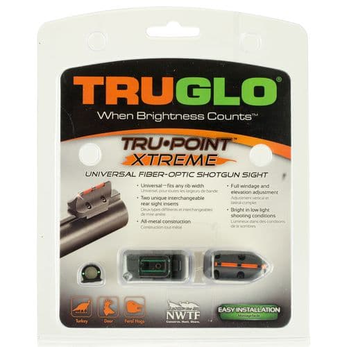 Truglo Tru-Point Extreme Universal Ghost Ring Shotgun Fiber Optic Red Front/Green Rear Black Truglo Tru-Point Extreme Universal Ghost Ring Shotgun Fiber Optic Red Front/Green Rear Black