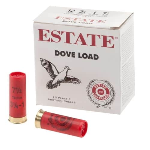 Estate 12 Gauge 8 Shot Dove and Target Load 250 Round Case Estate 12 Gauge 8 Shot Dove and Target Load 250 Round Case