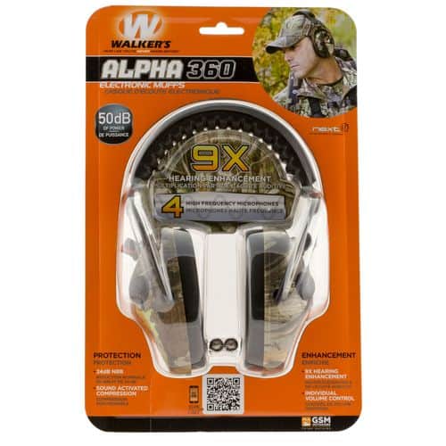 Walkers GWPAM360NXT Alpha 360 Muffs Electronic Earmuff 24 dB Camo Walkers GWPAM360NXT Alpha 360 Muffs Electronic Earmuff 24 dB Camo