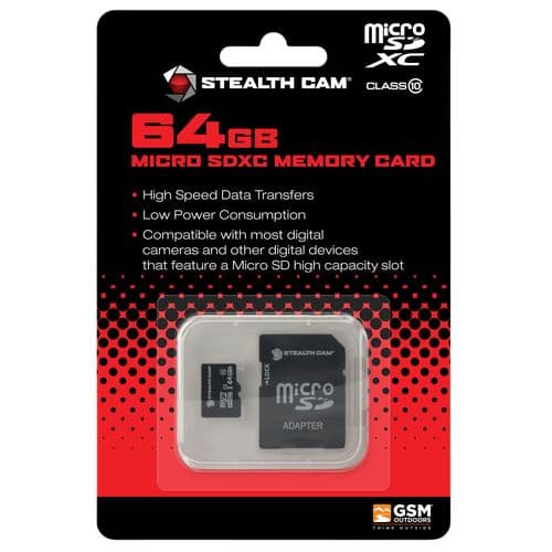 Stealth Cam STC64MICSD Micro SD  Card 64 GB Black Stealth Cam STC64MICSD Micro SD  Card 64 GB Black