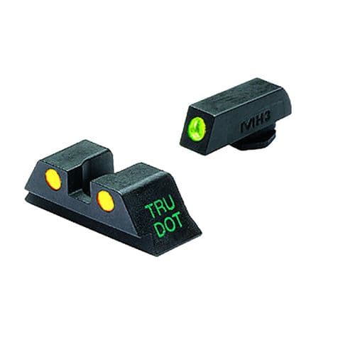 Meprolight ML10224Y Tru-Dot Night Sight Set fits Glock 17, 19-23 Fixed Green Front Yellow Rear Black Meprolight ML10224Y Tru-Dot Night Sight Set fits Glock 17, 19-23 Fixed Green Front Yellow Rear Black